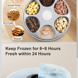 CASFUY automatic pet feeder 6 meal timed with ice packs