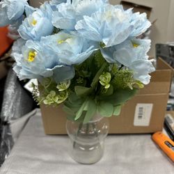 Artificial Flowers in Vase, Artificial Flowers with Vase,for Indoor Home Decoration, Table Decoration, Wedding, Dining Room,