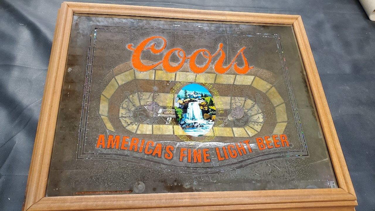 Vintage Coors Banquet Beer Lighted Mirror