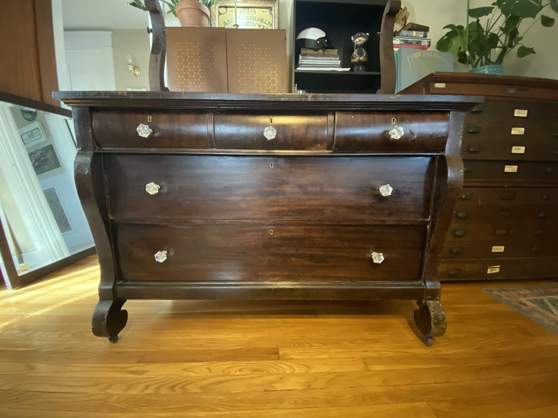 Vintage Antique Early American Bureau Dresser