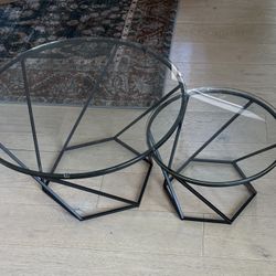 Glass Coffee Table (Set of 2, round)