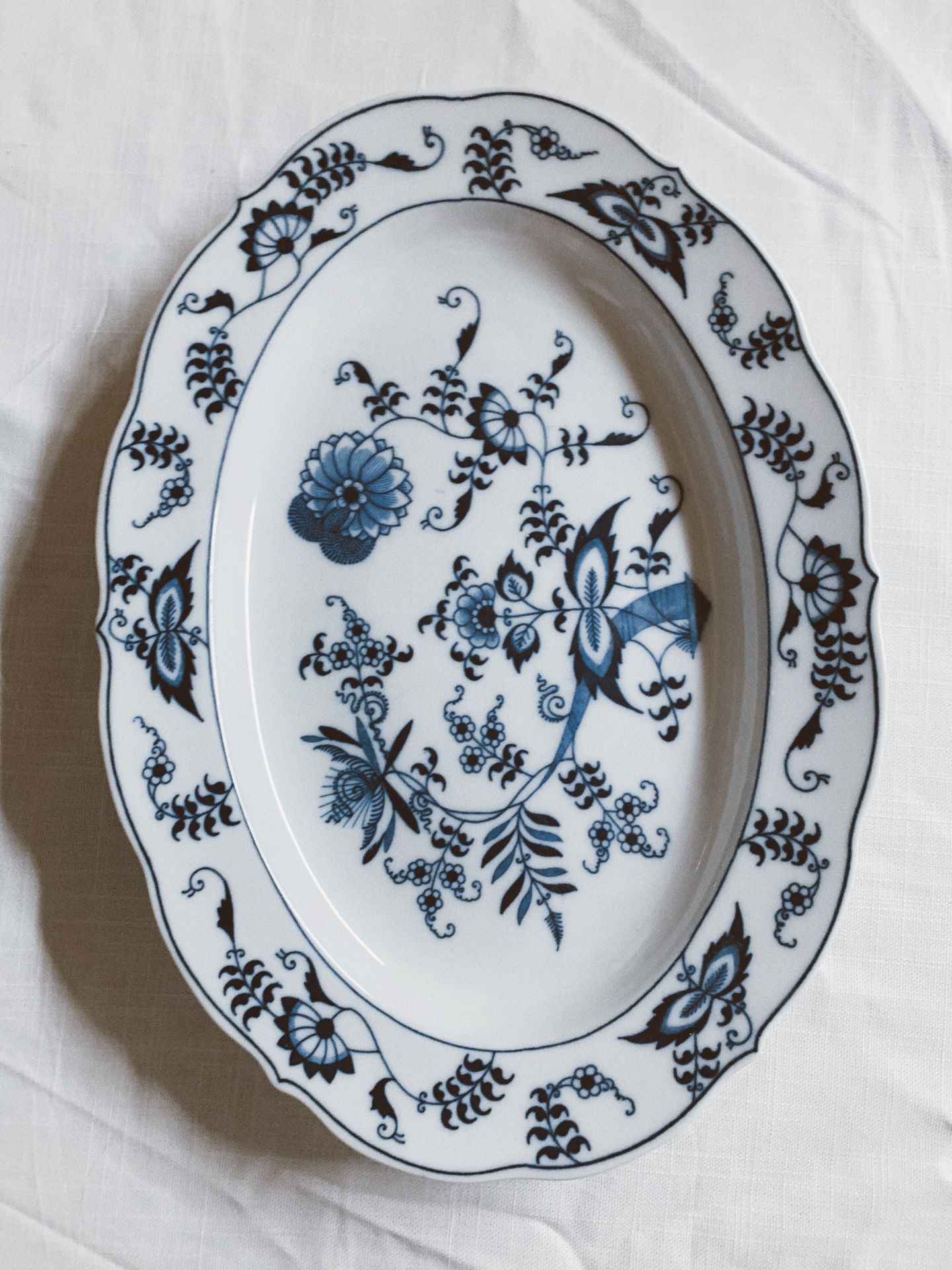 14" Oval Serving Platter Blue Danube by BLUE DANUBE (JAPAN)