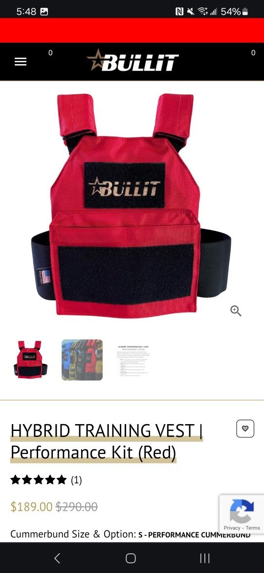 Bullit Weighted Vest CrossFit 14lbs