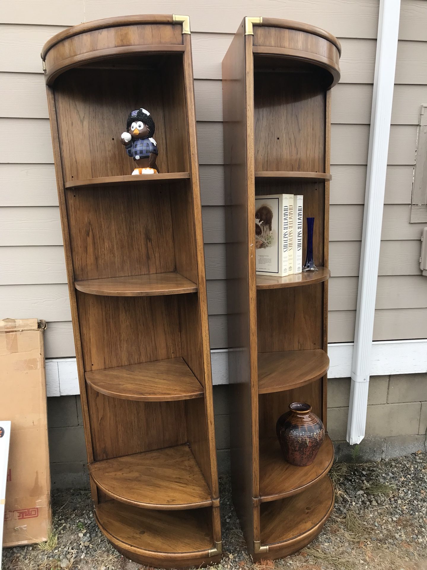Drexel Heritage Accolade Campaign style corner bookcases