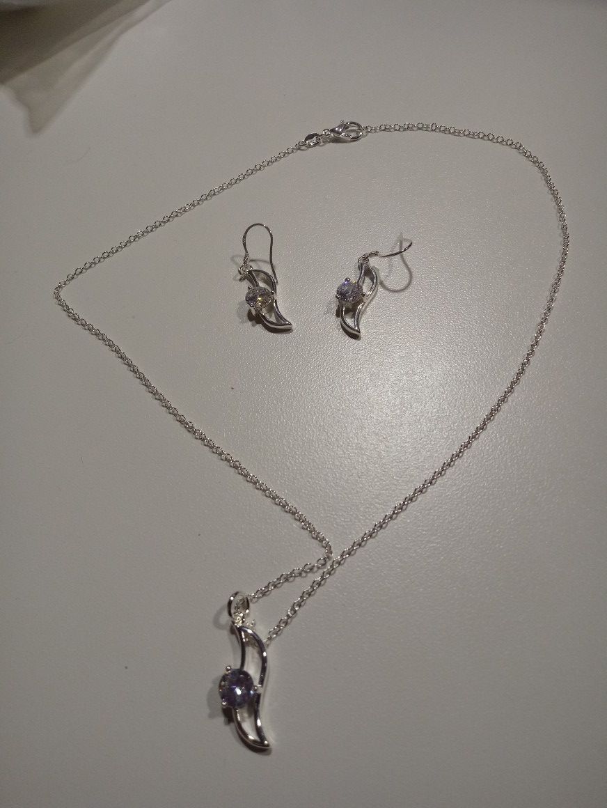 925 sterling silver necklace and earrings