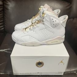 Nike Air Jordan 6 Retro Gold Hoops Size 8W 6.5Y