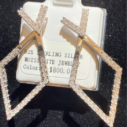 # 11. Moissanite Sterling Silver Earrings Elegant and Eye-Catching