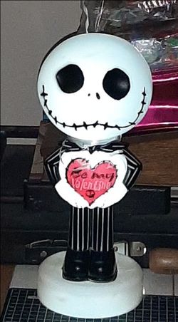 Jack Skellington Valentine's Day blow mold figure. Lights up.