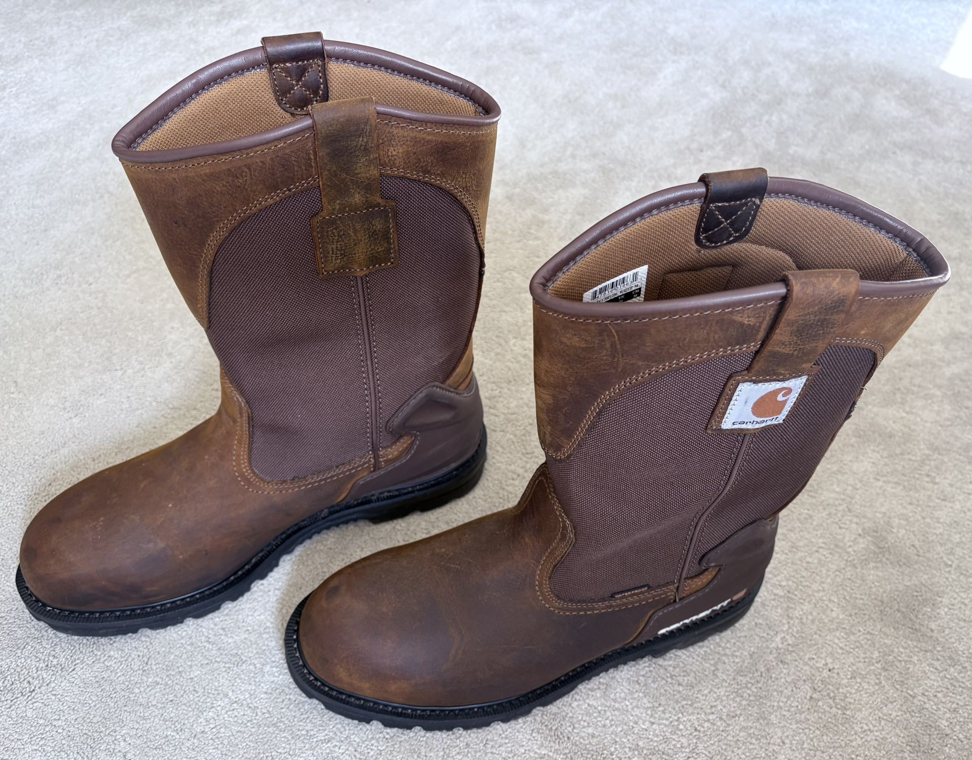 CARHARTT HERITAGE WATERPROOF 11-INCH STEEL TOE WELLINGTON WORK BOOT Size 12