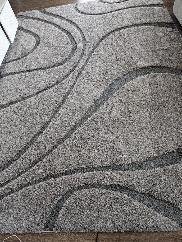 nuLOOM Contemporary Curves Shag Gray 9"2'ft. x  12 ft. Area Rug