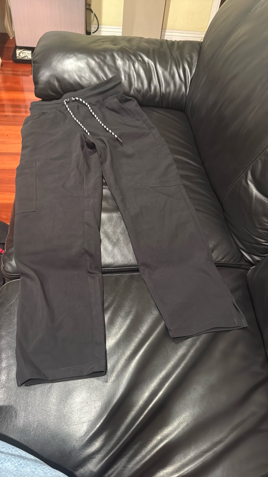 black jogger-style Scrub Pants 