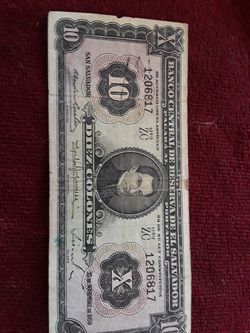 10 COLONES DEL SALVADOR 1962