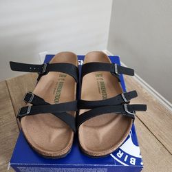 Birkenstock Sandals - Franca Vegan Birkibuc - Size 8-8.5 Black NEW