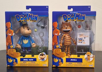 DOG MAN + PETEY 5" FIGURE BUNDLE - NEW SEALED - JAKKS PACIFIC 2025