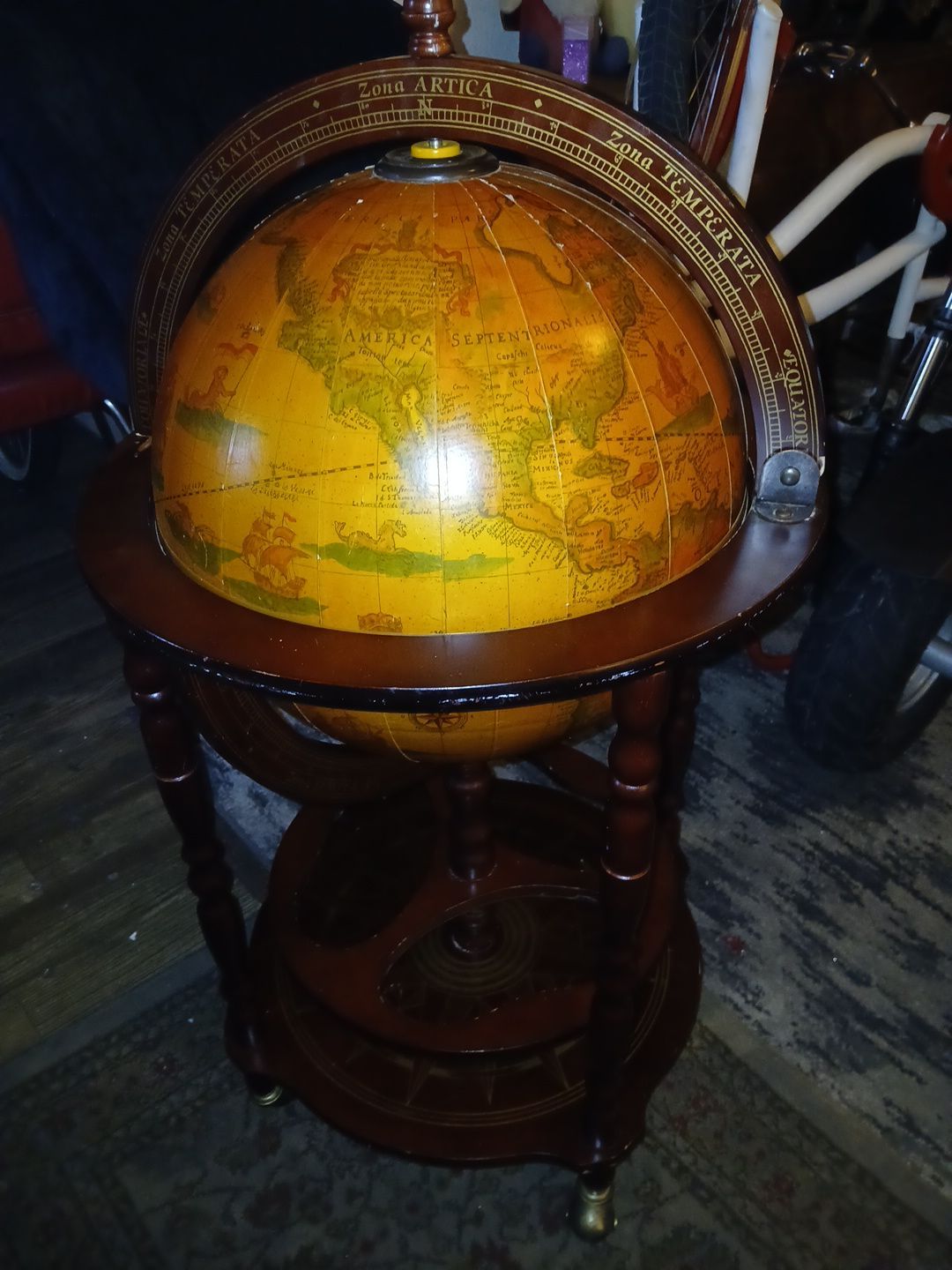 Zoffoli Giunone globe bar Zona Temperata Auquinoctialis Zodiac Sign