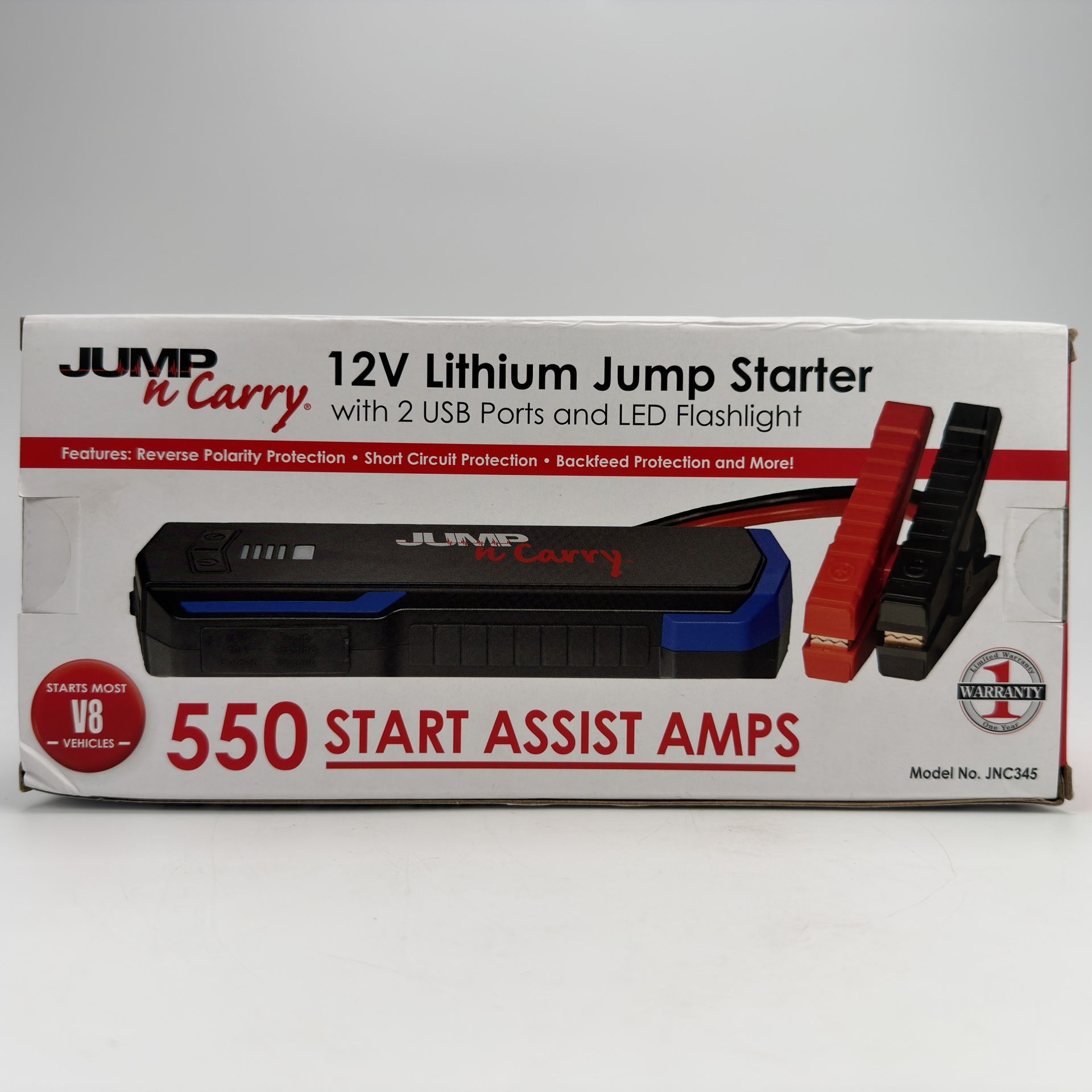 Jump-N-Carry JNC345 550 Start Assist Amp 12 Volt Lithium Jump Starter Brand New