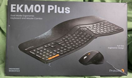 ProtoArc Ergonomic Wireless Keyboard Mouse, EKM01 Ergo Bluetooth Keyboard and Mouse Combo