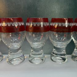 Set of (6) Beautiful Rare Calypso Ice Tea Glasses by Colony.  1.67 lbs each. Weighted Tumblers 7" tall 20 oz. 
