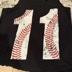 #11 Baseball theme Tank Top XL