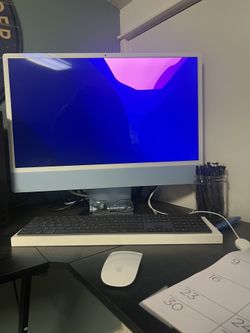 2022 Blue IMac 24 Inch With Big Apple Keyboard And Mouse