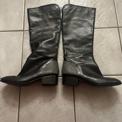 Black Leather Studded Boots by Ivanka Trump size 8.5