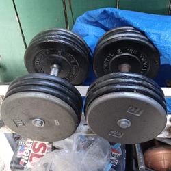 A Pair Of 85lb Dumbbells..170lbs Of Weights Total.