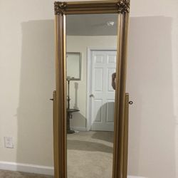 1950s Hand Carved Solid Wood Swivel Mirror Beautiful Valued @ $500-$700