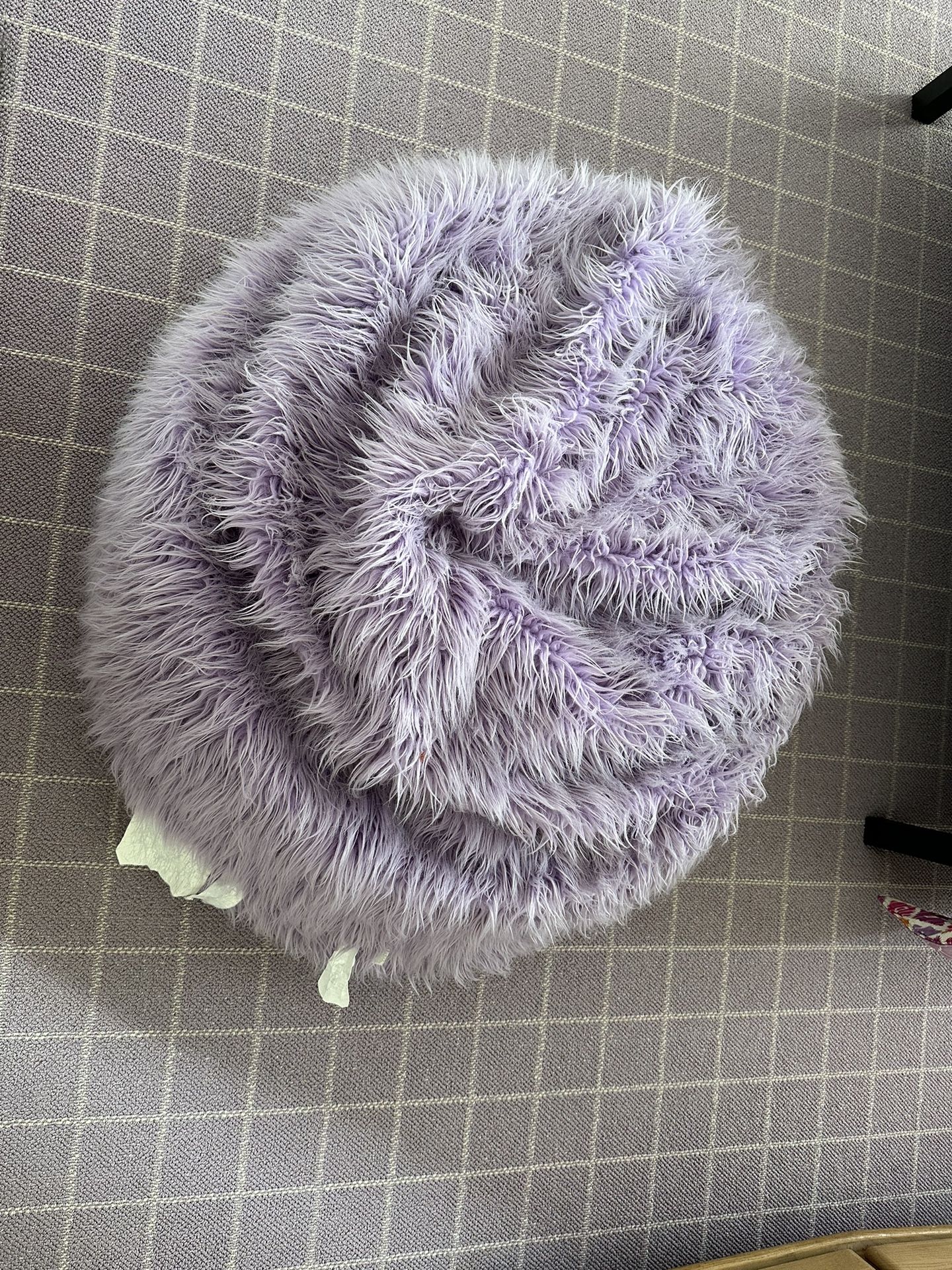 Purple Faux Fur Pottery Barn Bean Bag Chair