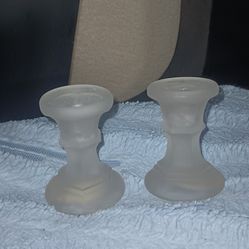 Ambria Set Frosted Glass Candle Holder