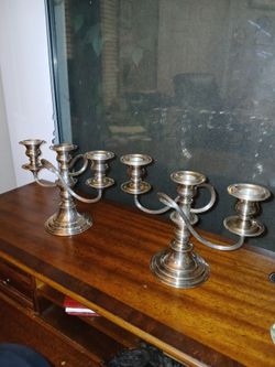 Pair Of Asprey Of London Silver Plate Candle Abras