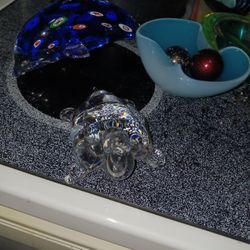 Beautiful Heavy Glass Turtle 4 Firm Lots Items My Post Go See