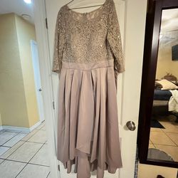 Women dress champagne color size 16 good for prom school dance