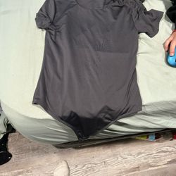 Gray silk Bodysuit size medium