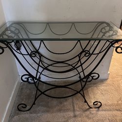 Console Table With Tempered Glass