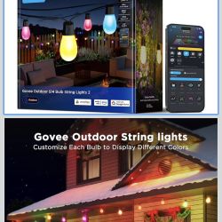 Govee S14 Bulb Outdoor String Lights 2, 96ft Smart RGBIC Warm White Patio Lights with 30 LED Bulbs, 111 Scene Modes for Outdoor Decor, Works with Alex