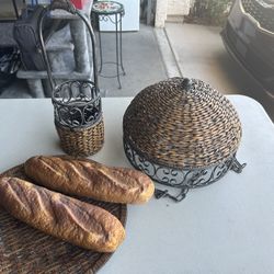 Rattan And Metal Decor