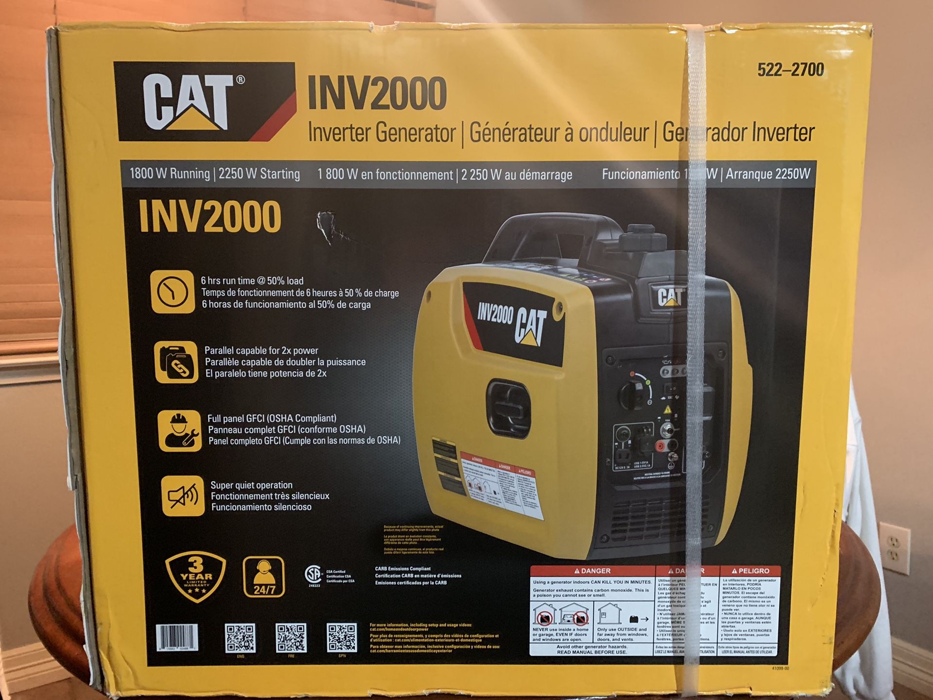 Cat INV2000 Quiet 1800-Running-Watt Inverter Portable Generator with Caterpillar Engine - dewalt comp - brand new in the box