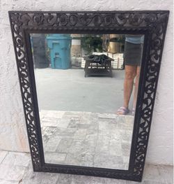 Mirror beveled glass, charcoal frame 26”x36”