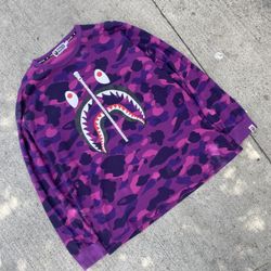 Purple Camo Bape Long sleeve Tee