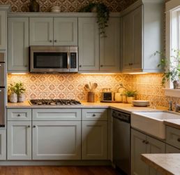 Grey shaker kitchen cabinets