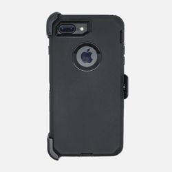iPhone 8 Plus/7 Plus Case Black w Belt Clip & Screen Protectors
