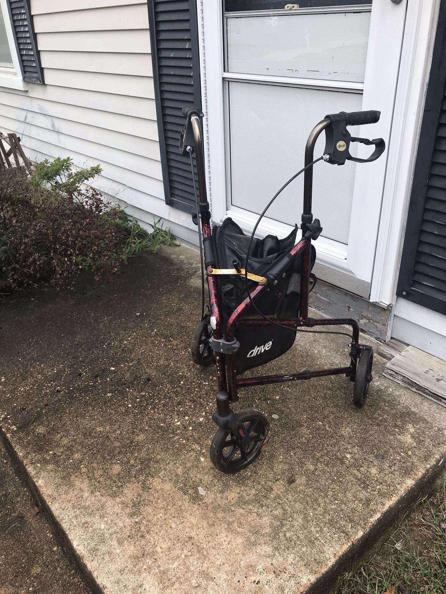 Nice Fold Up Three Wheel Walker With Hand Brakes Only $30