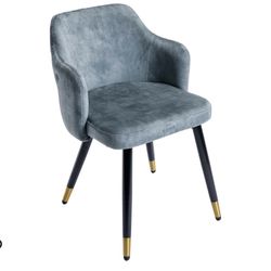 Dining Chair with Metal Legs, Upholstered Fabric Accent Armchair Button Tufted Modern Leisure Side Chairs for Living Room, Bedroom Office Desk 