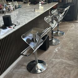 Modern Acrylic Bar Stools – Set of 3 (LeisureMod Napoli Style)