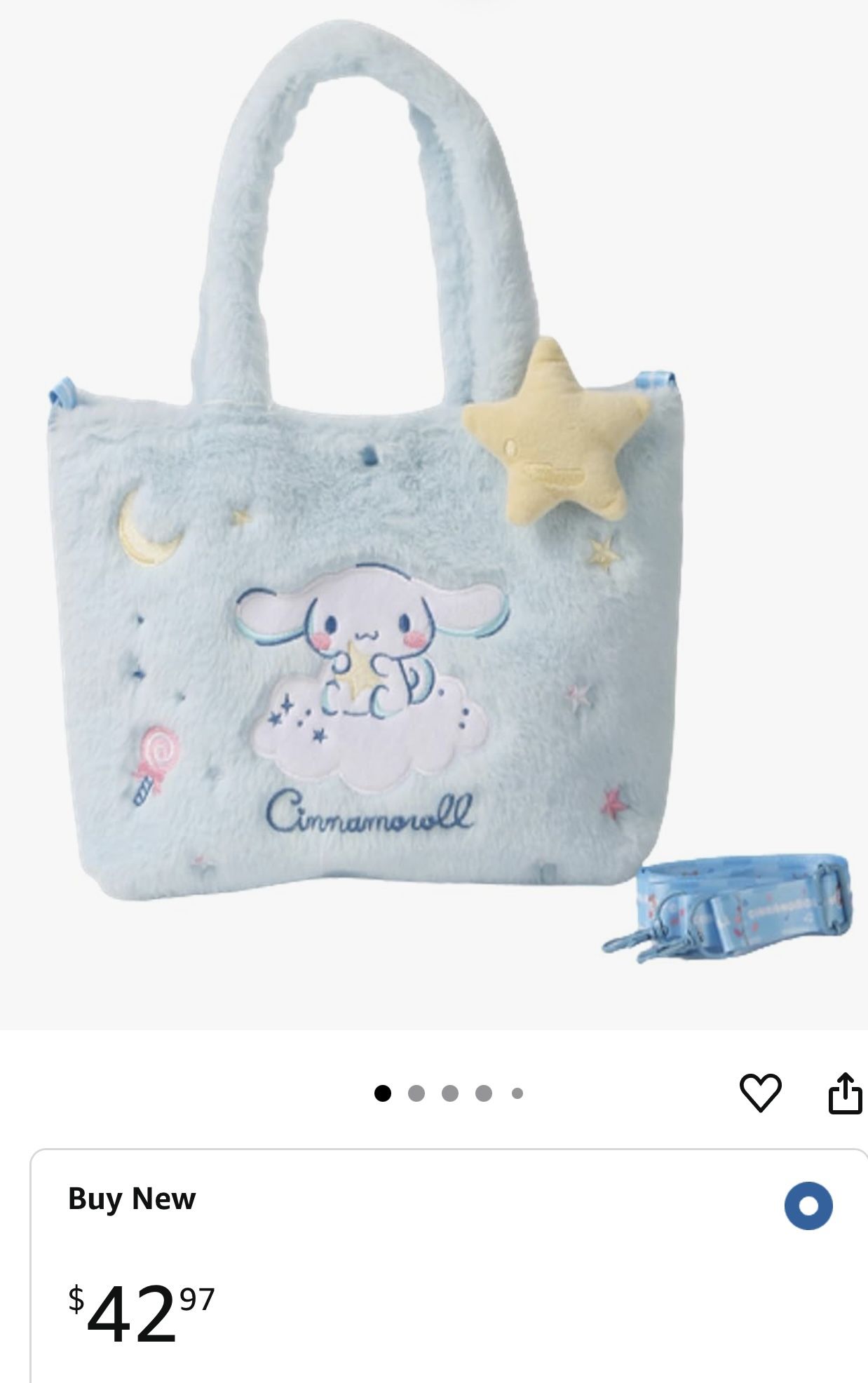Cinnamoroll Everyday Delights Tote Bag Embroidered Plush with Strap