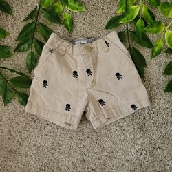 Baby Boy Khaki Skull Shorts (6-9 Months)