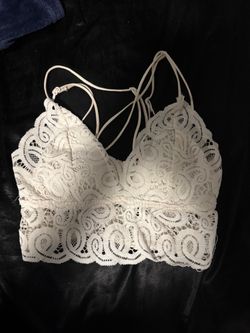 White Lace Bralette with Strappy Back