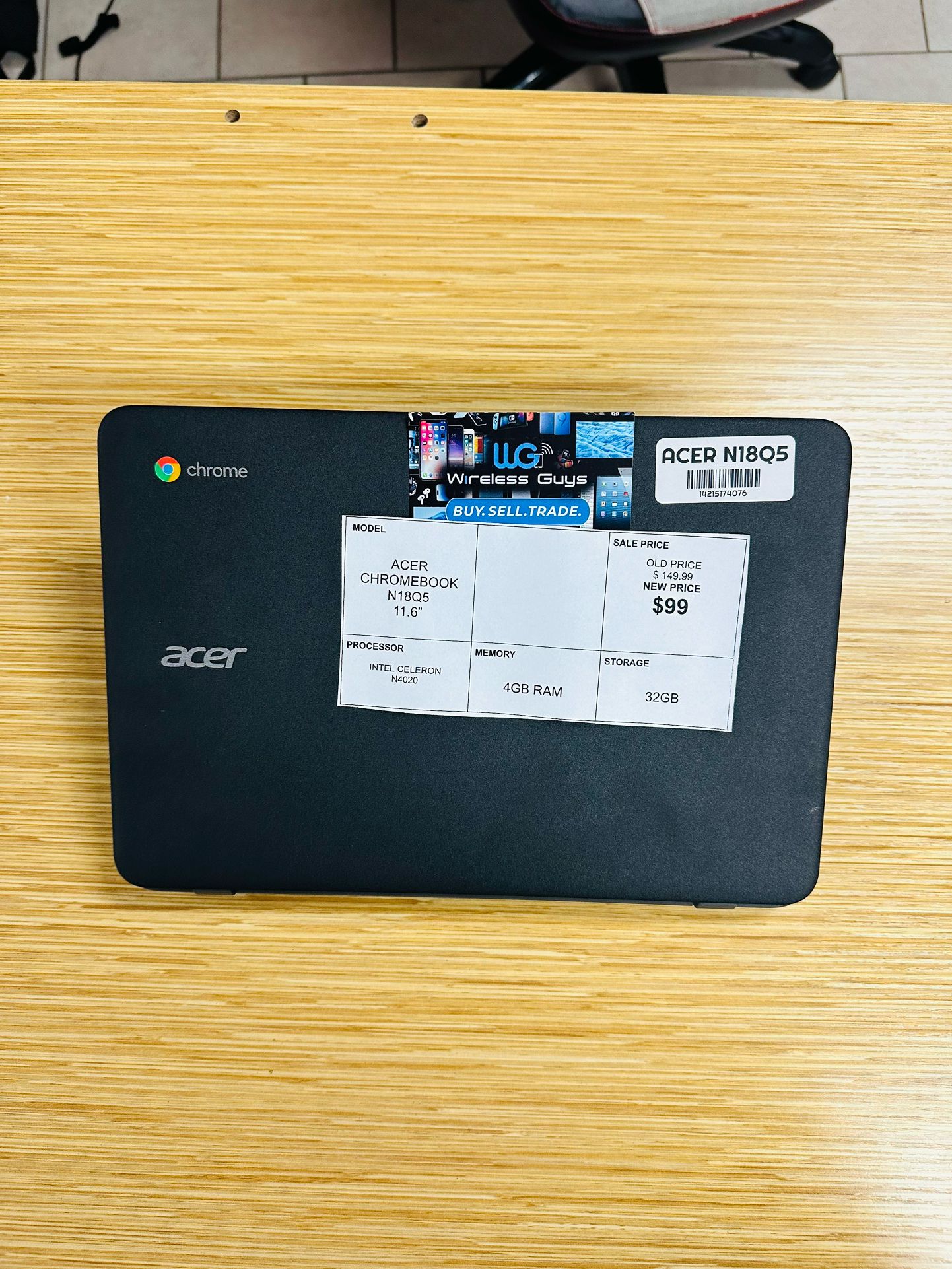 ON SALE CHROMEBOOK LAPTOP ACER N18Q5 11.6” INCHES INTEL CELERON N4020