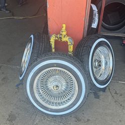 Set Of Used 14 Inch Wire Wheels  