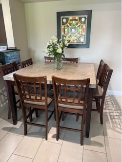 Marble Dining Table Set 8 chairs